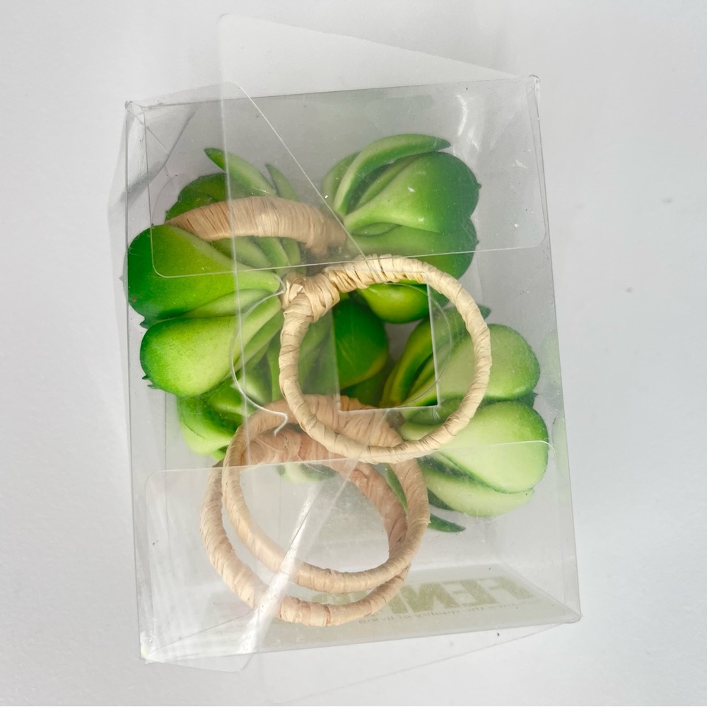 🤍Green Succulent Napkin Rings - Picture 7 of 8